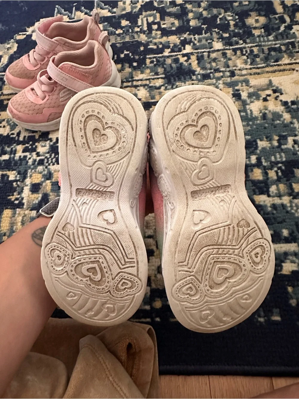 Skechers Kids Pink Hook-and-Loop Athletic Sneakers